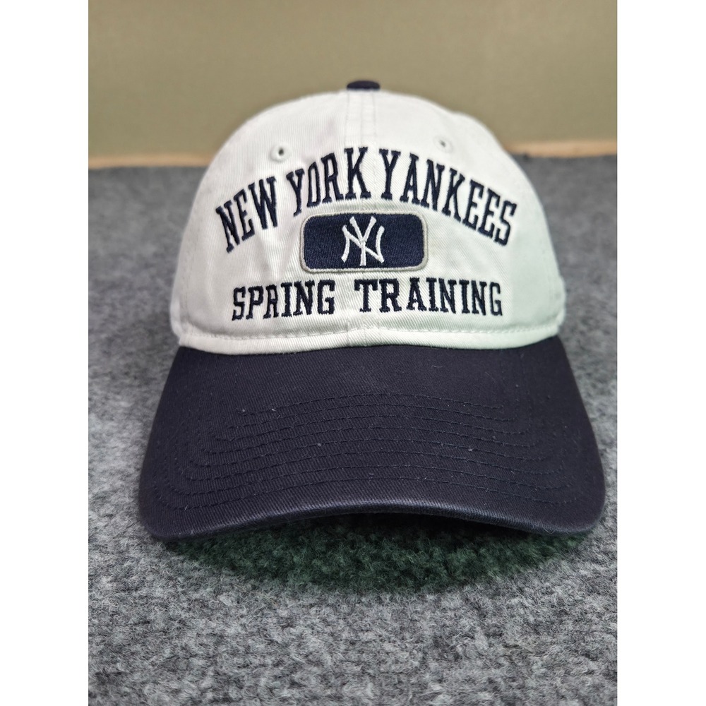 New York Yankees Snapback Hat OSFA New Era White Navy Spring Training 9TWENTY